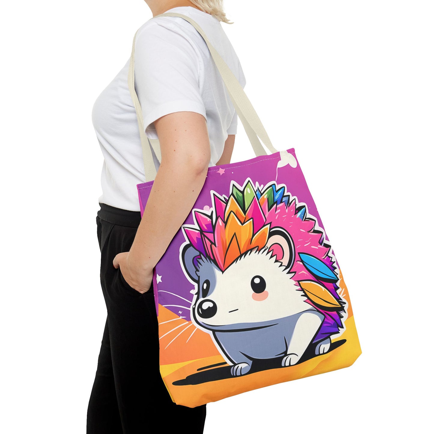 Rainbow Hedgehog Tote Bag