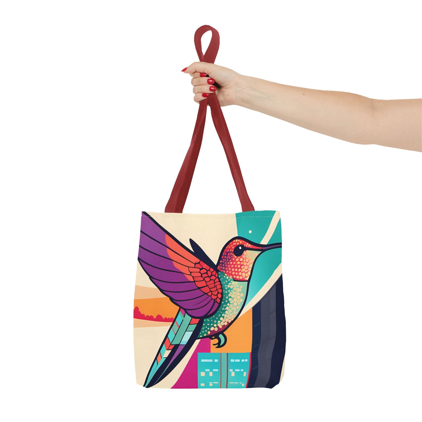 Colorful City Hummingbird Tote Bag