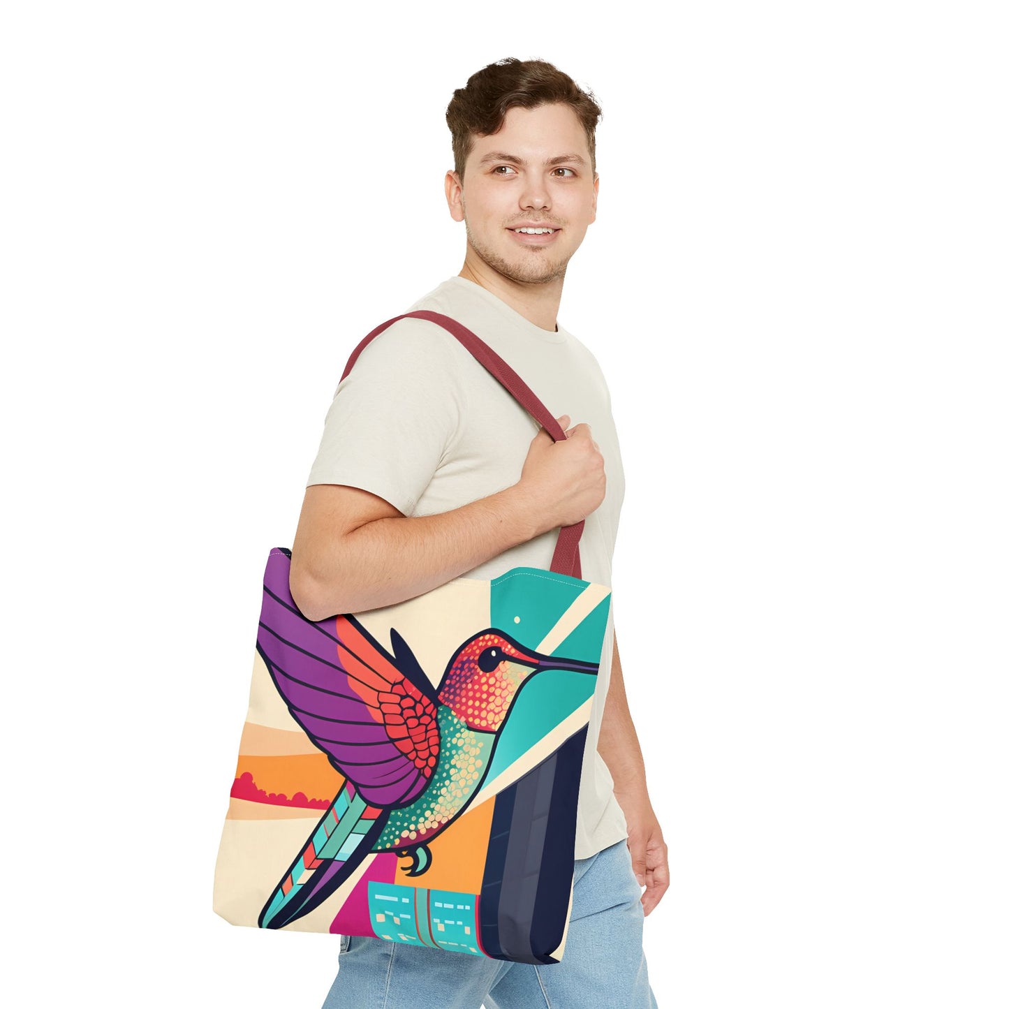 Colorful City Hummingbird Tote Bag