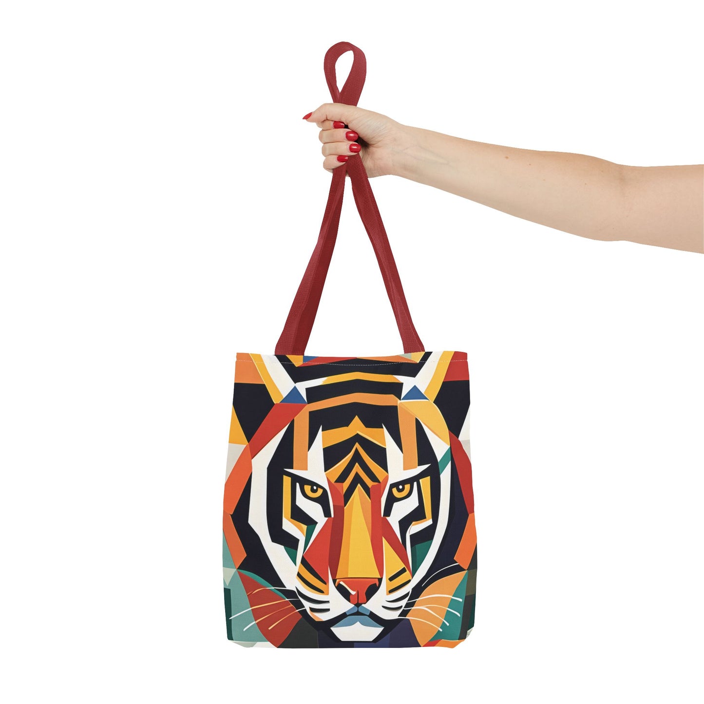 Geometric Tiger Face Tote Bag