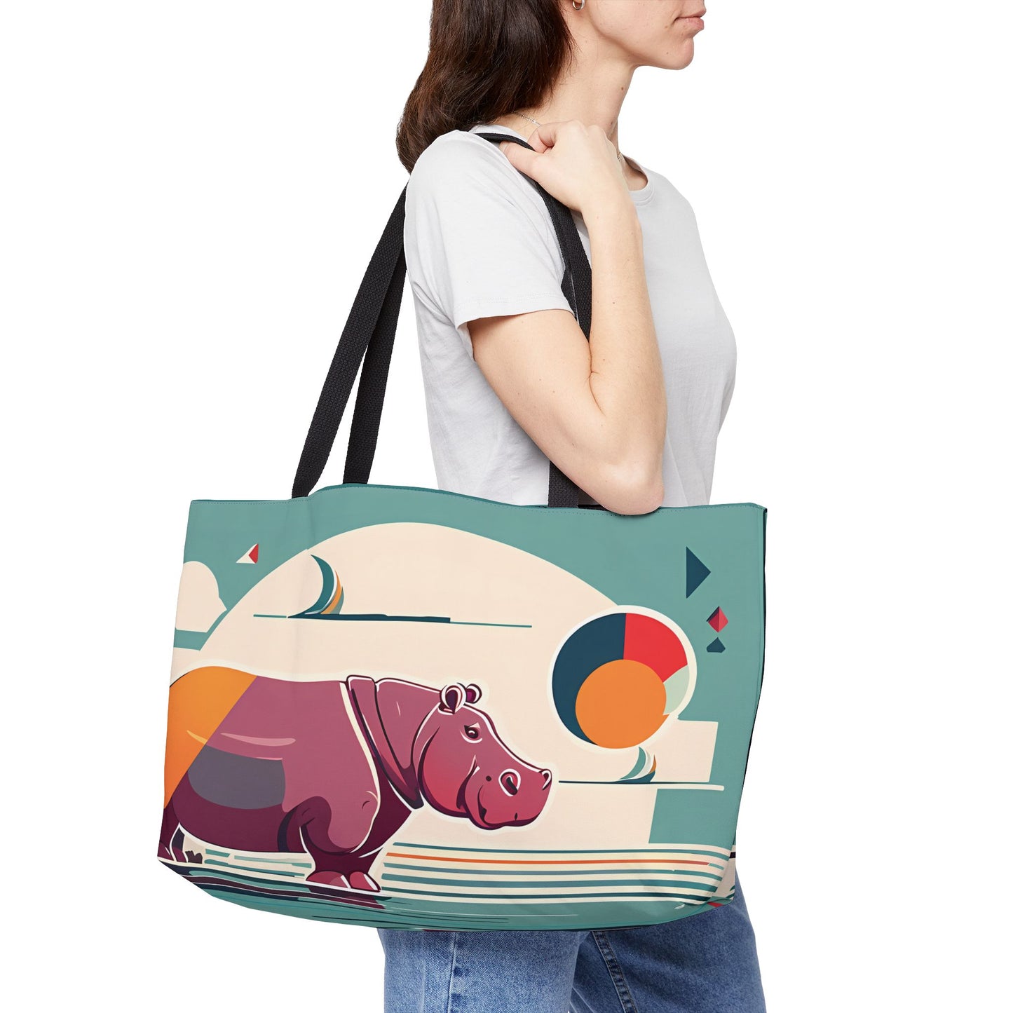 Abstract Hippo Tote Bag