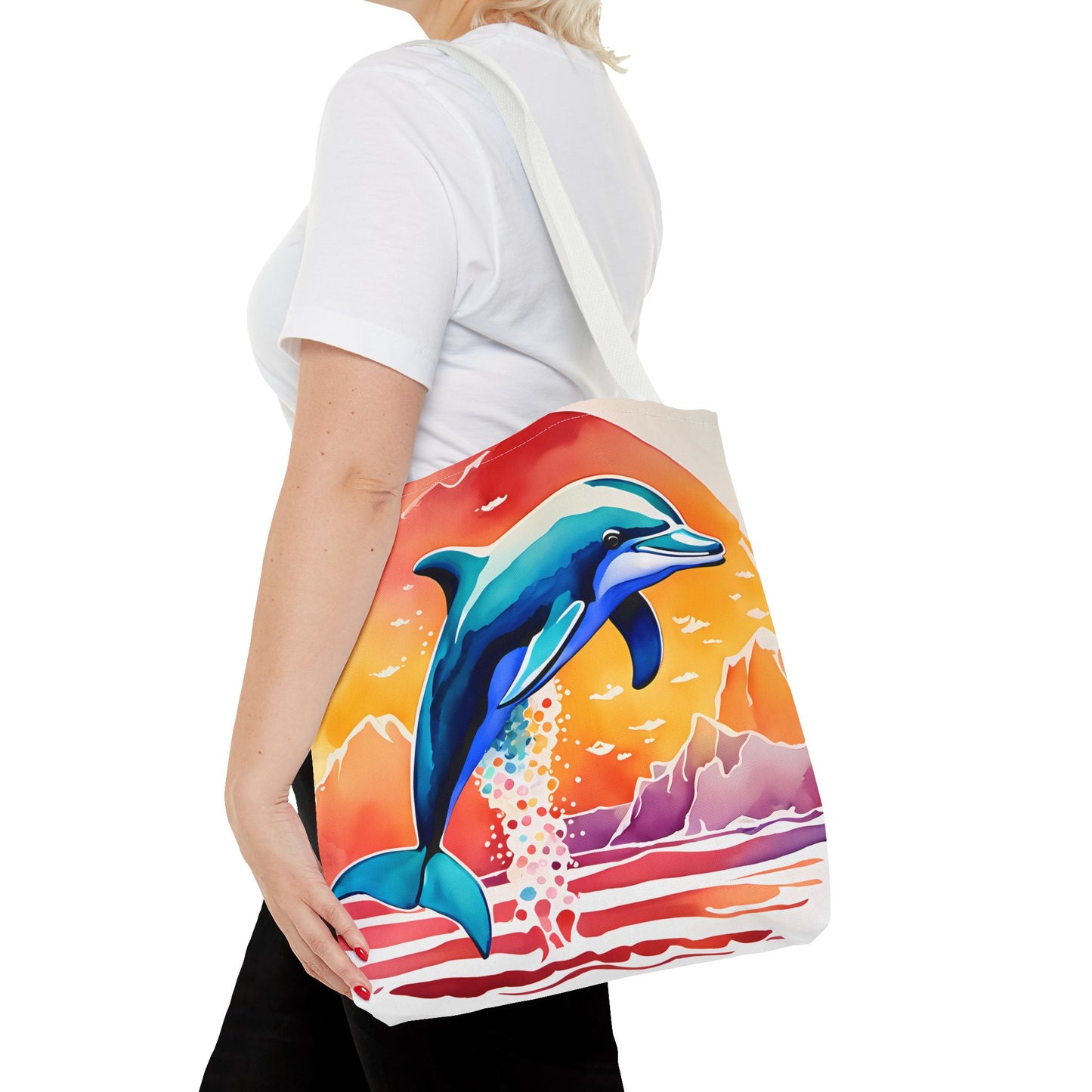 Sunset Dolphin Tote Bag