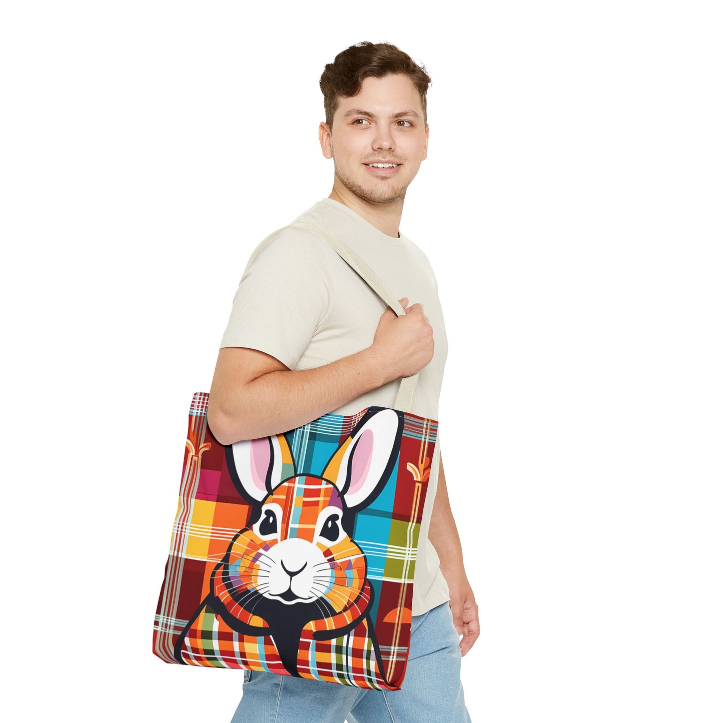 Plaid Bunny Tote Bag