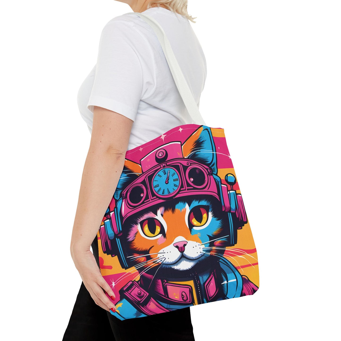 Futuristic Cat Tote Bag