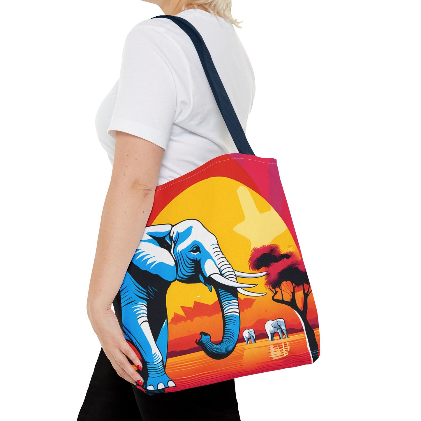 Safari Sunset Elephant Tote Bag