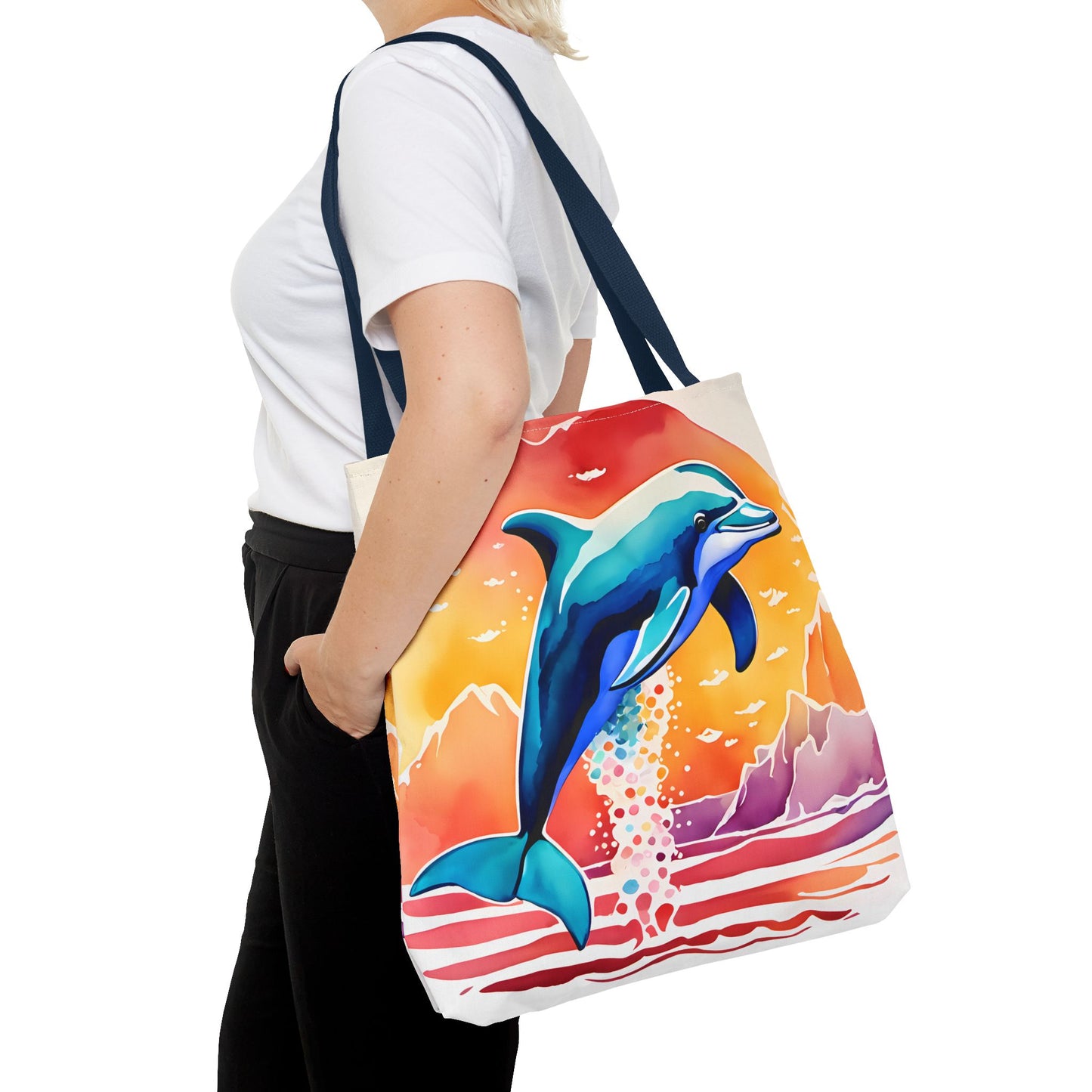Sunset Dolphin Tote Bag