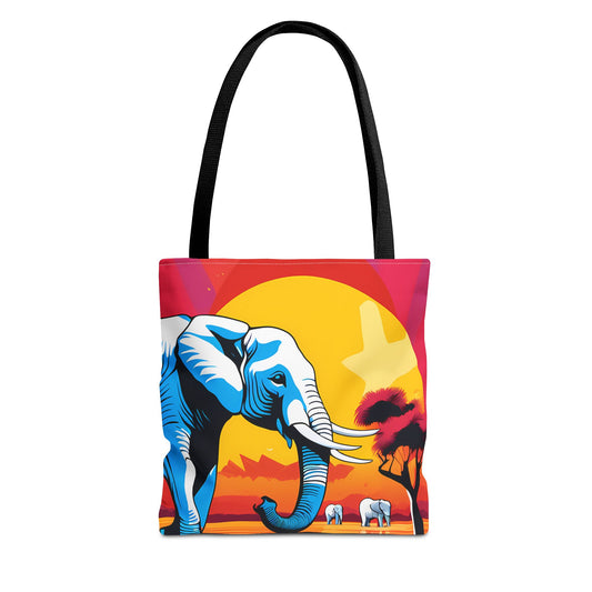 Safari Sunset Elephant Tote Bag
