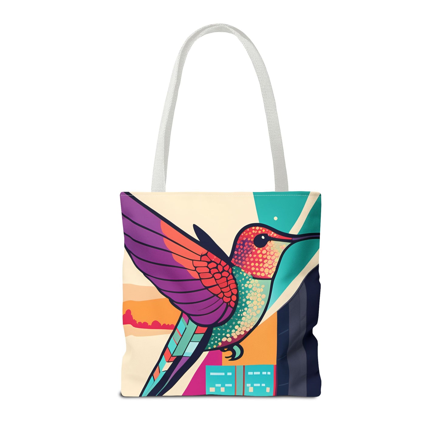 Colorful City Hummingbird Tote Bag