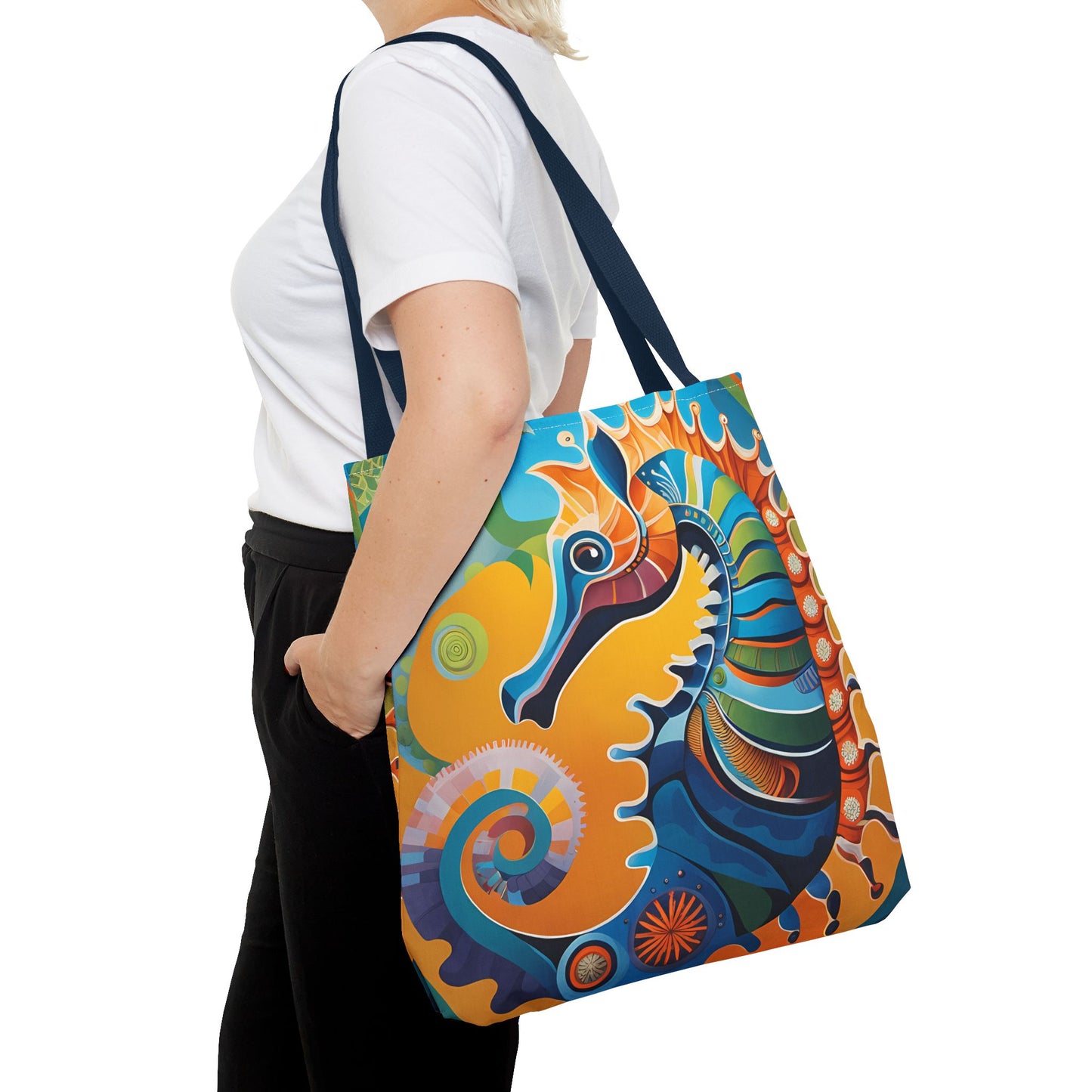 Psychedelic Seahorse Tote Bag