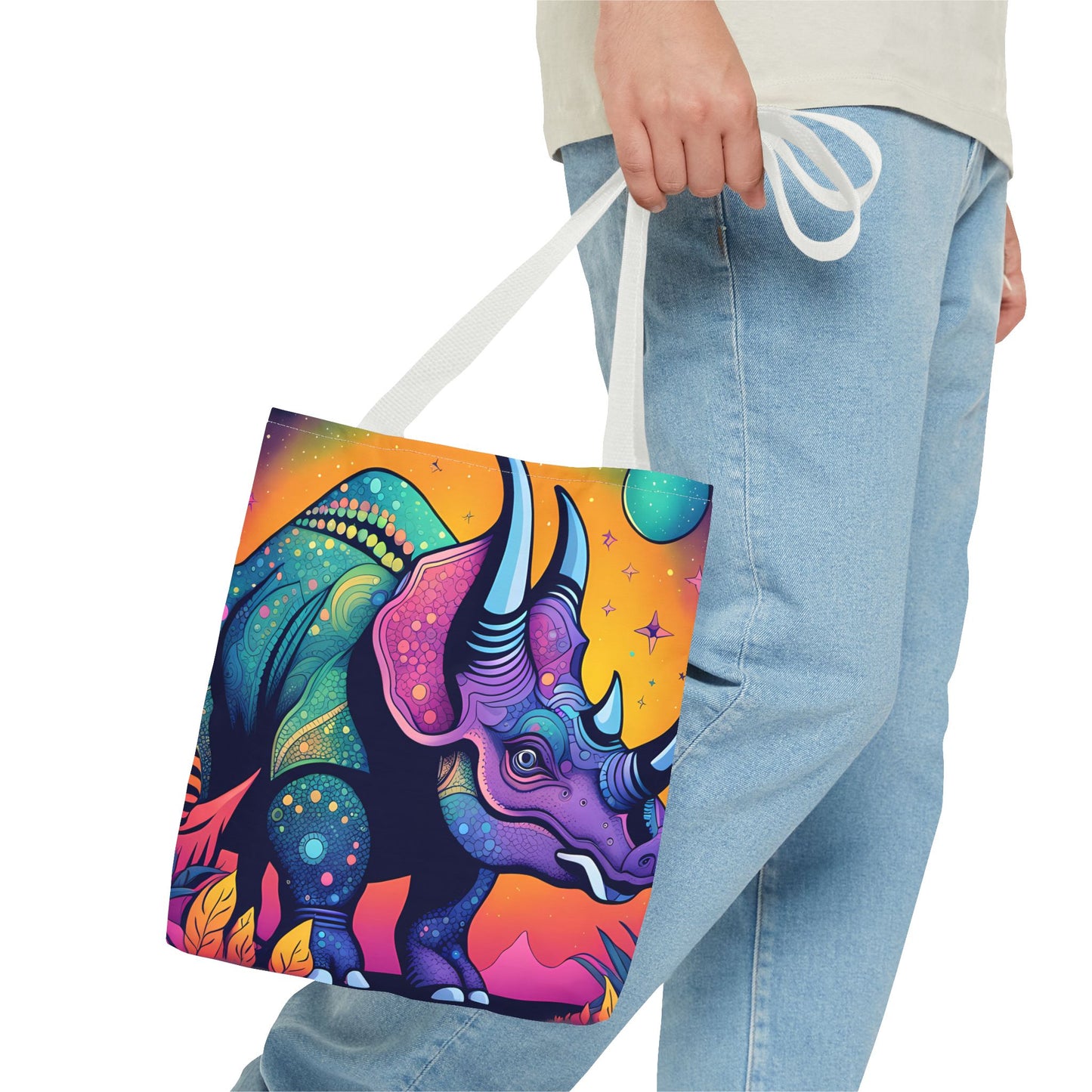 Cosmic Triceratops Tote Bag