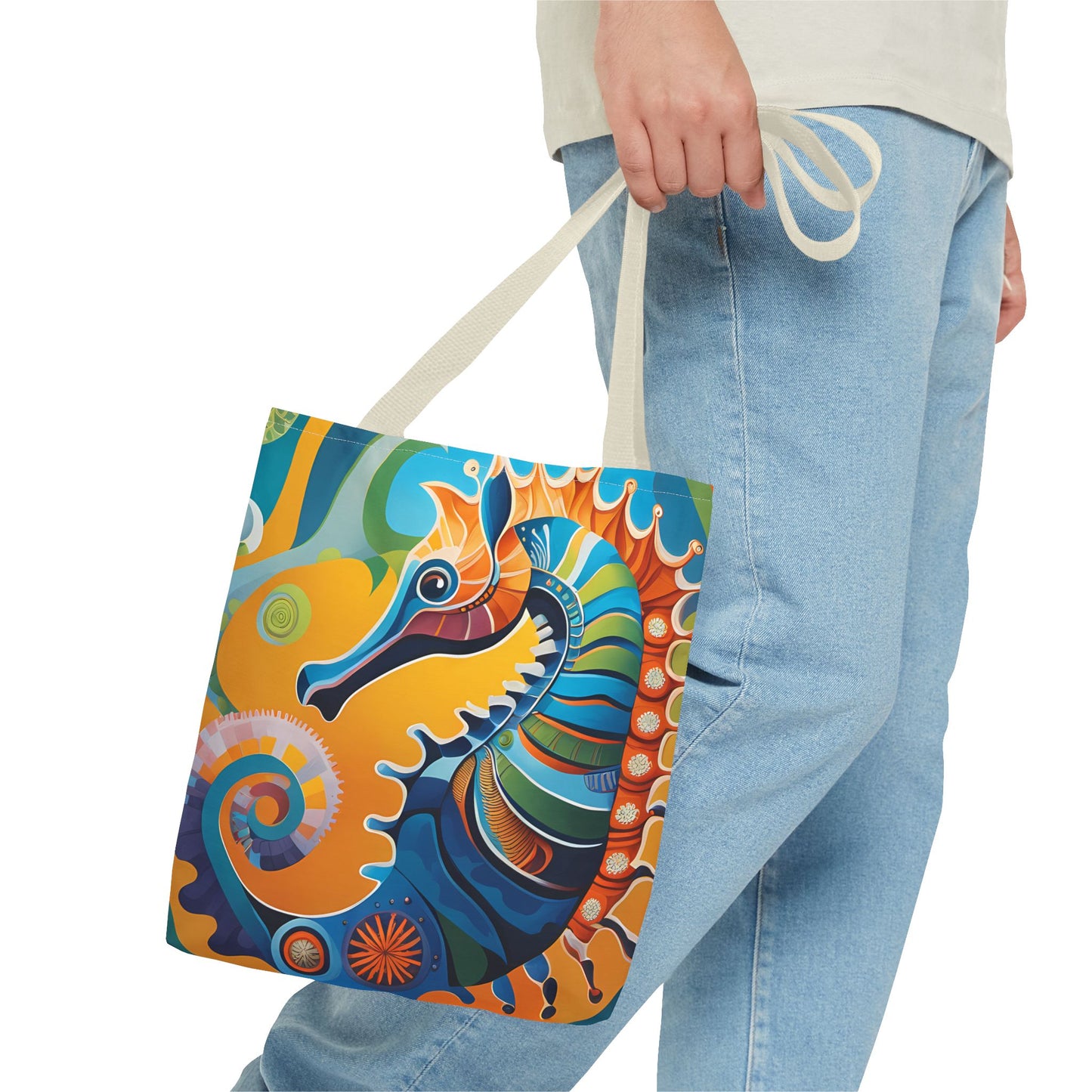 Psychedelic Seahorse Tote Bag
