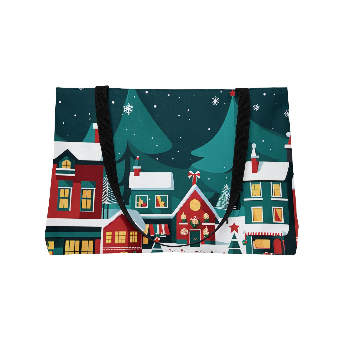 Snowy Christmas Town Tote Bag