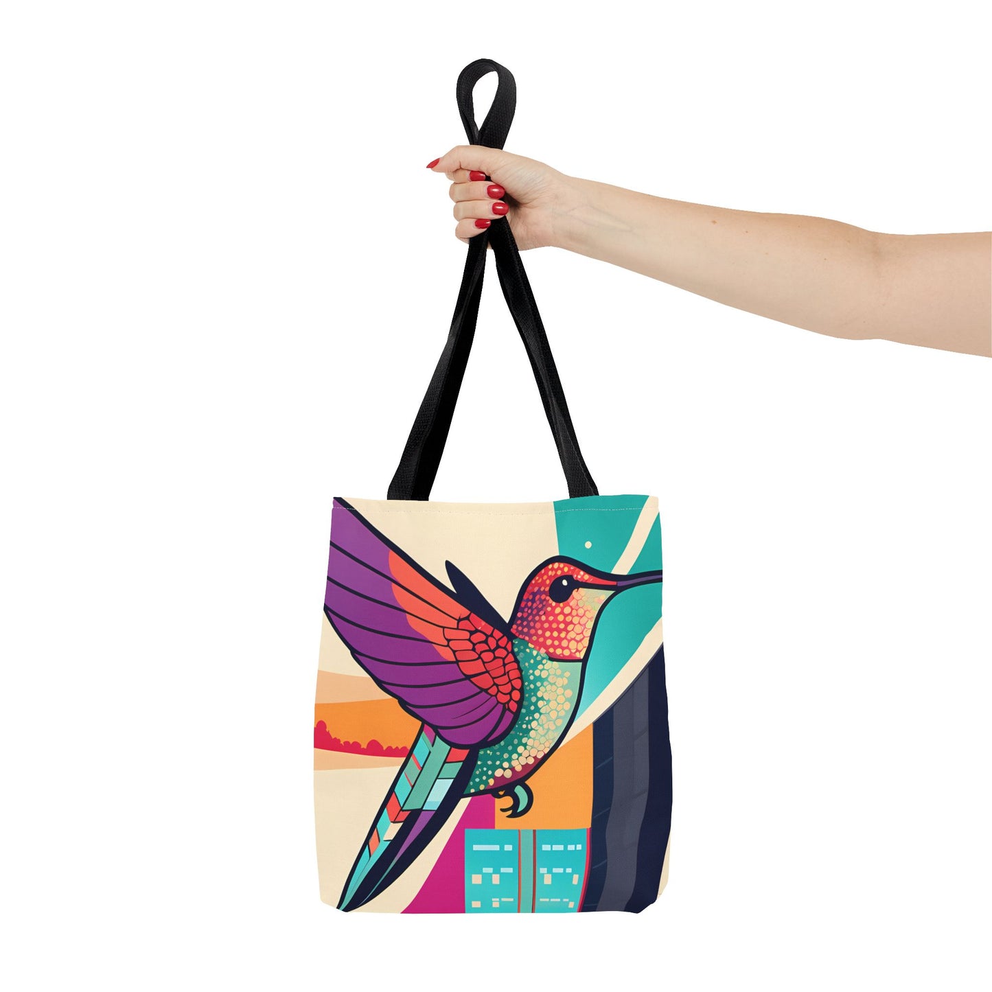 Colorful City Hummingbird Tote Bag