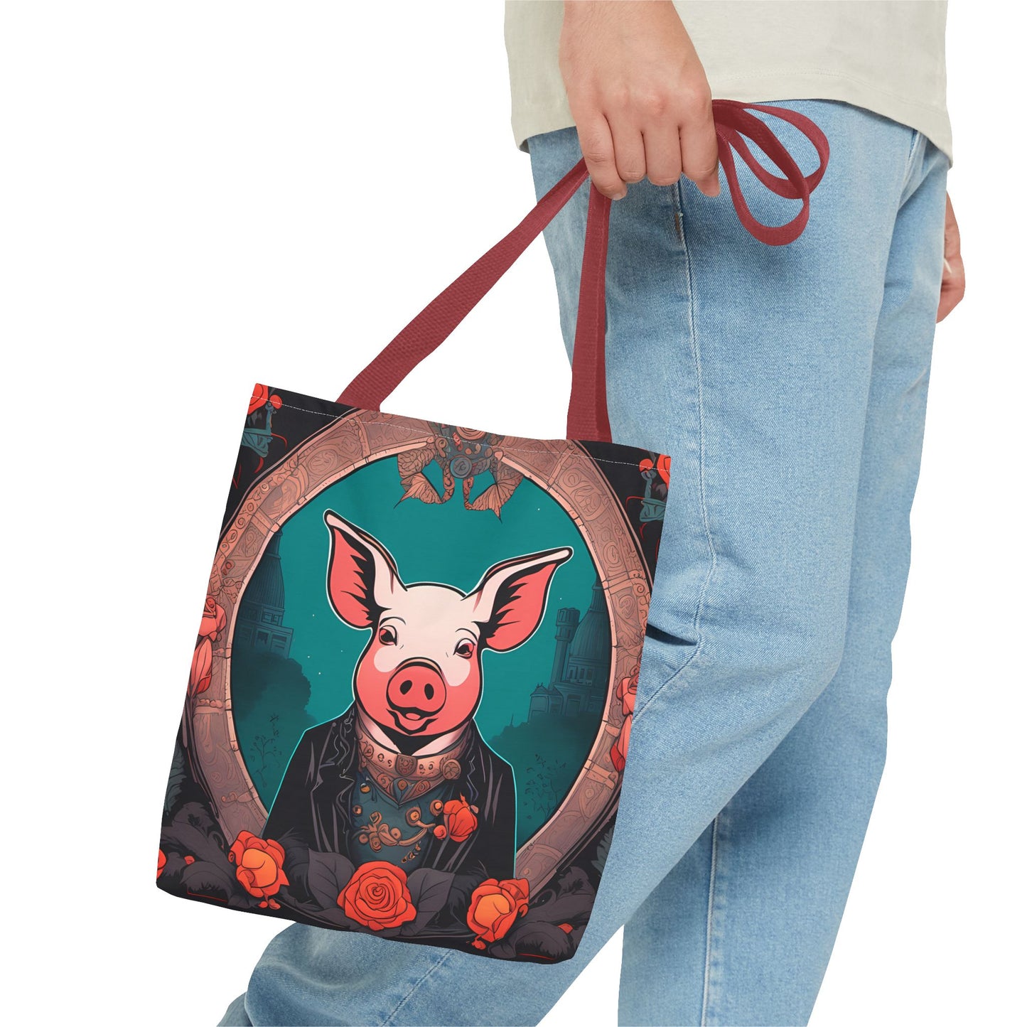 Charming Victorian Pig Tote Bag