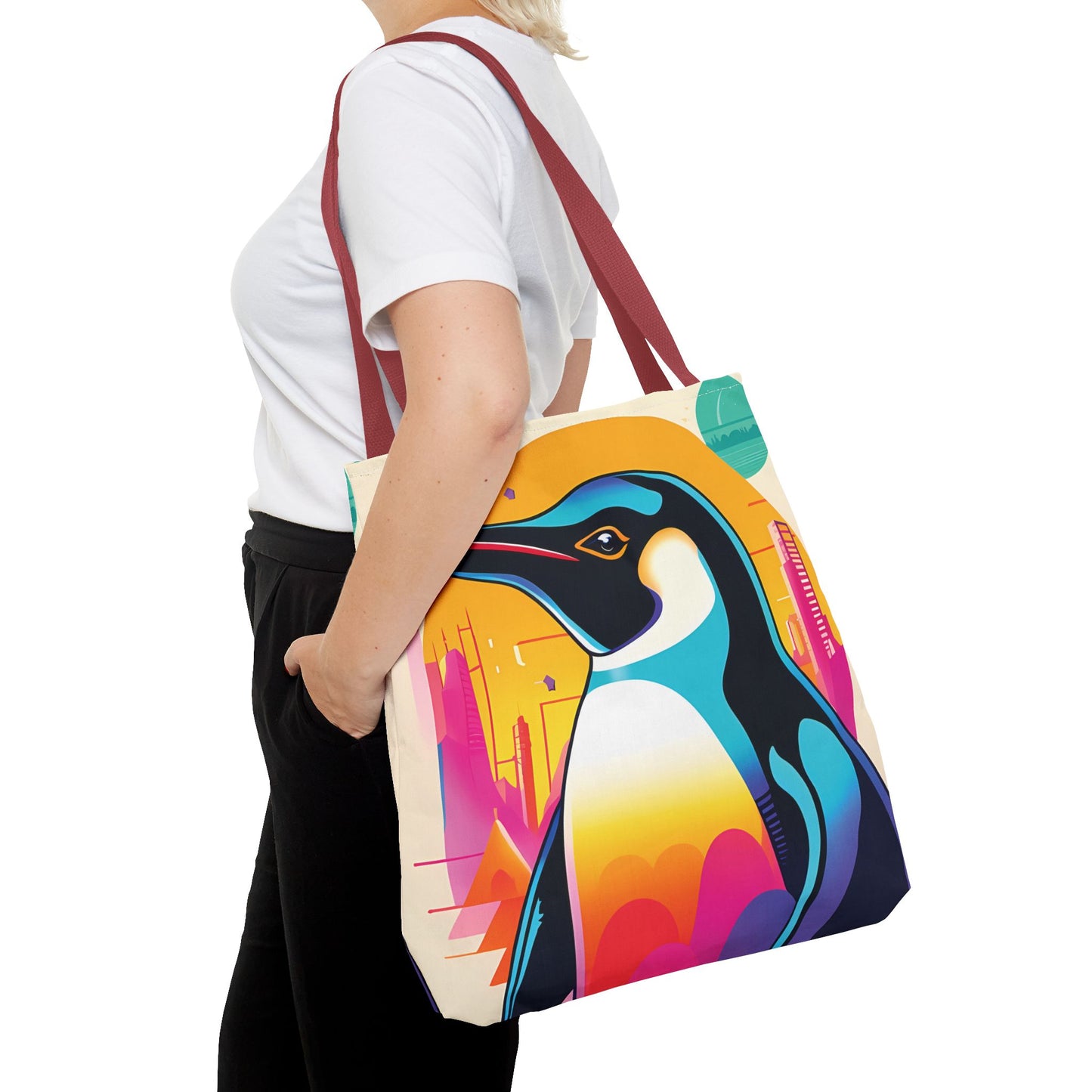 Penguin Cityscape Tote Bag
