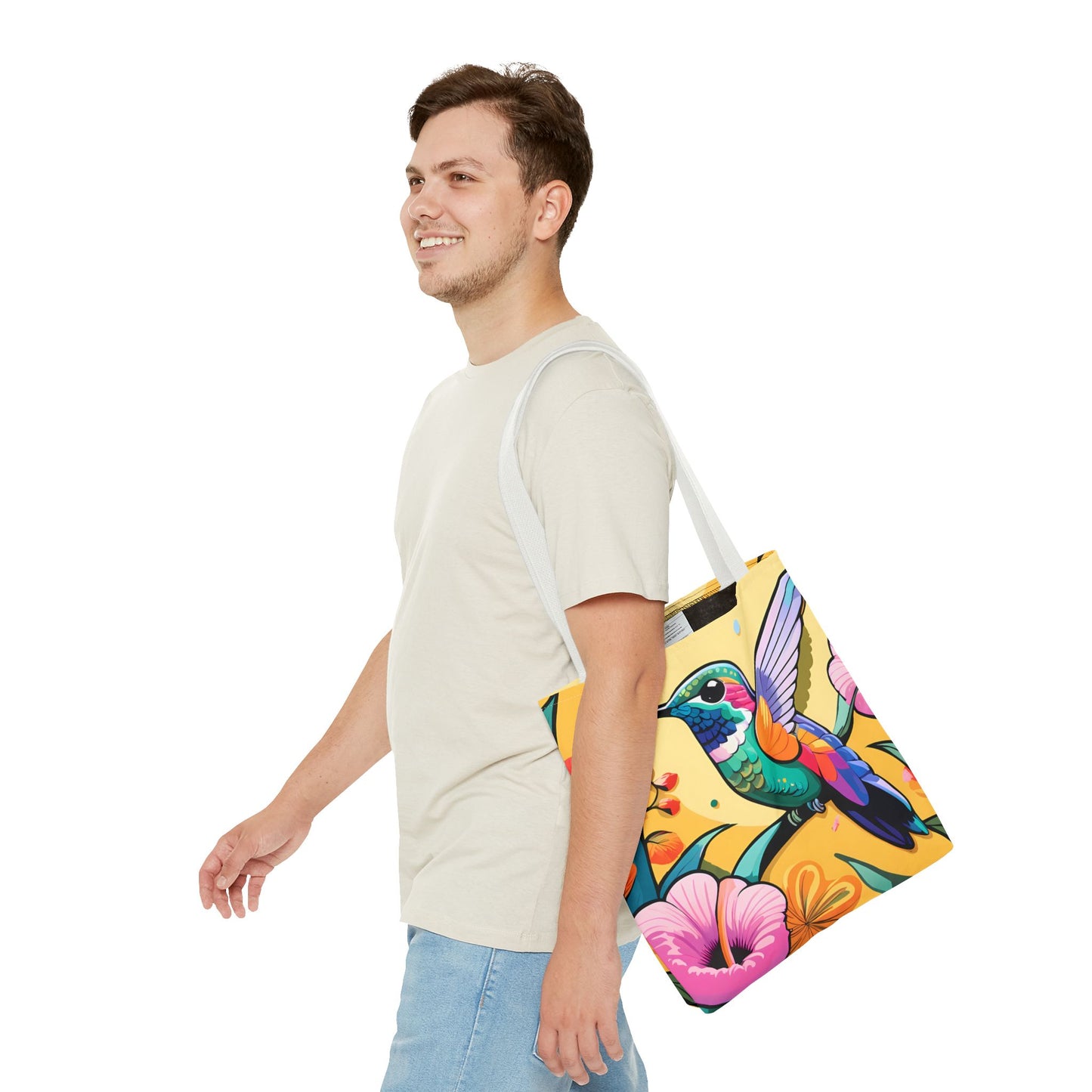 Floral Hummingbird Tote Bag