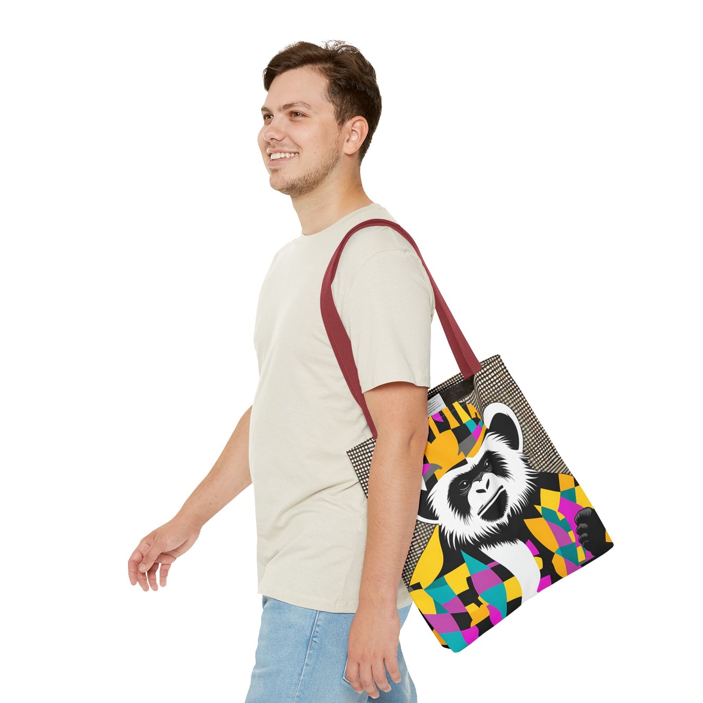 Geometric Monkey Tote Bag
