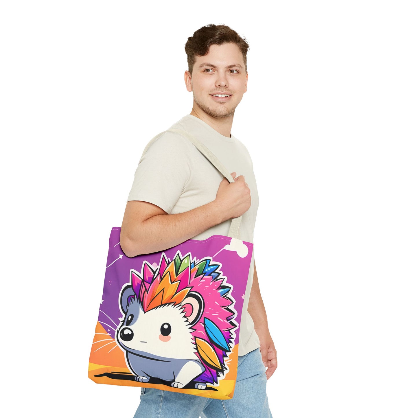 Rainbow Hedgehog Tote Bag