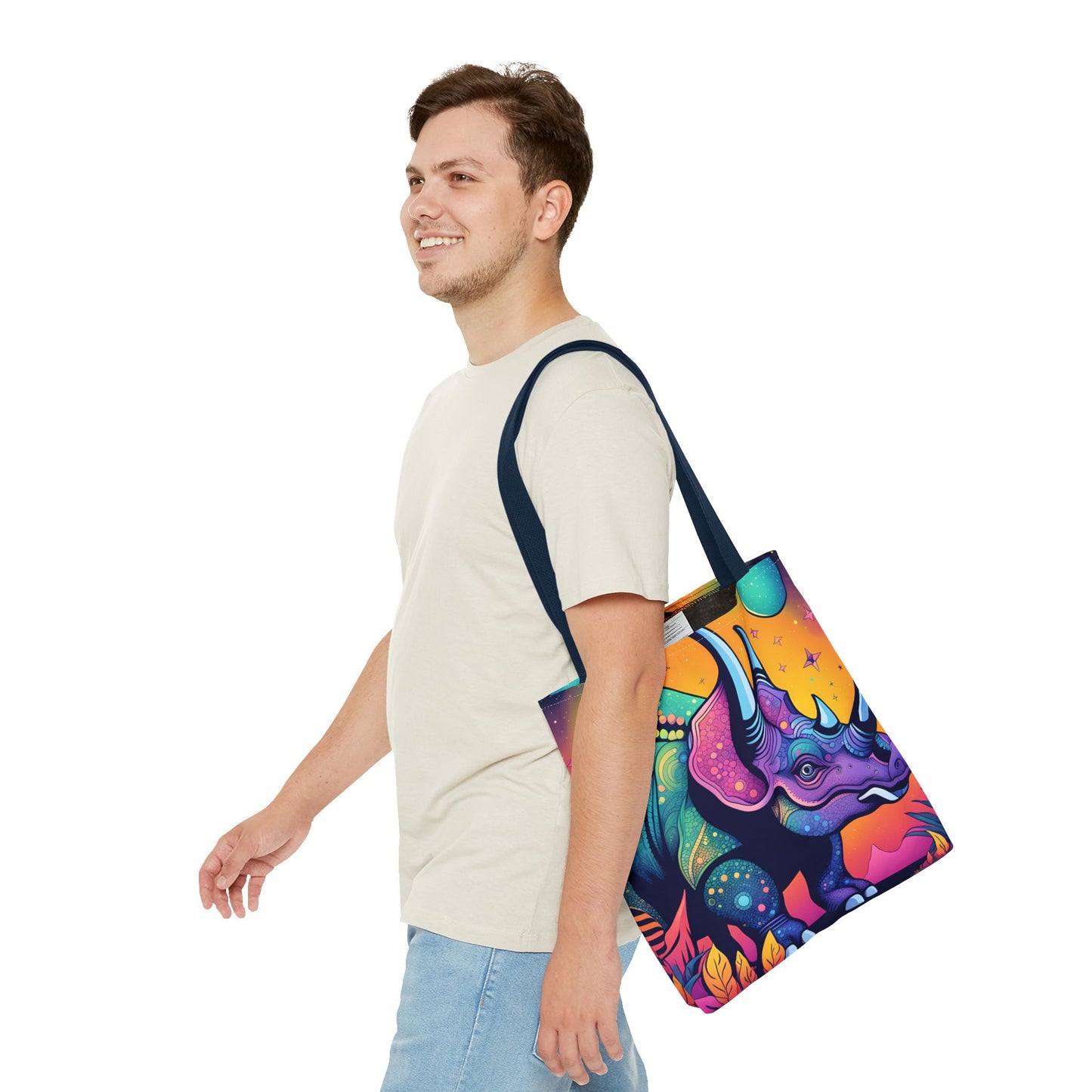 Cosmic Triceratops Tote Bag