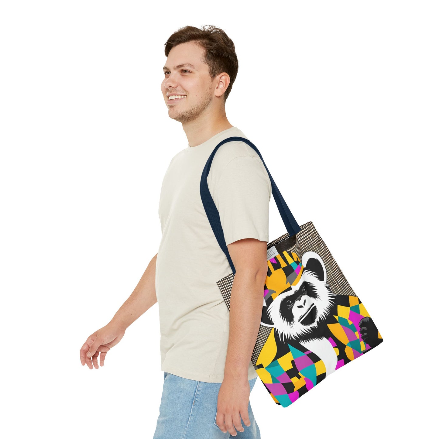 Geometric Monkey Tote Bag