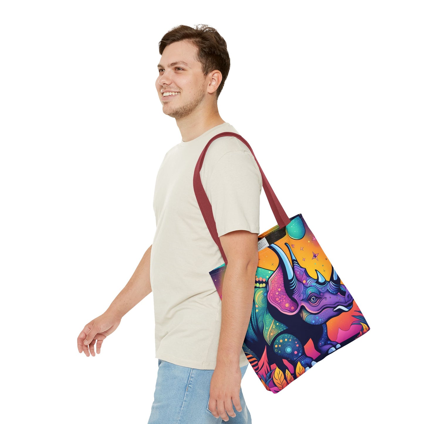 Cosmic Triceratops Tote Bag