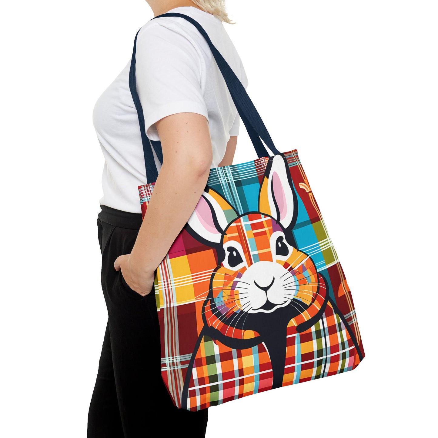 Plaid Bunny Tote Bag