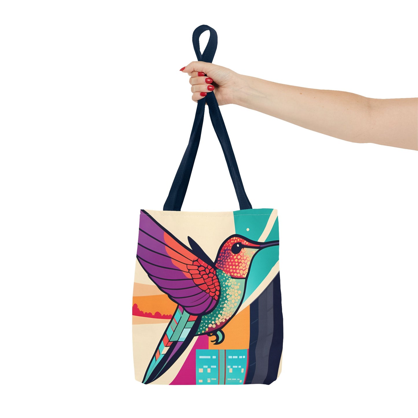 Colorful City Hummingbird Tote Bag