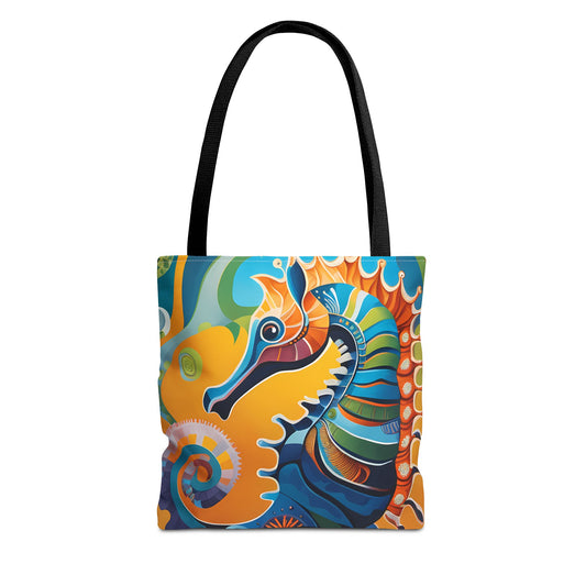 Psychedelic Seahorse Tote Bag