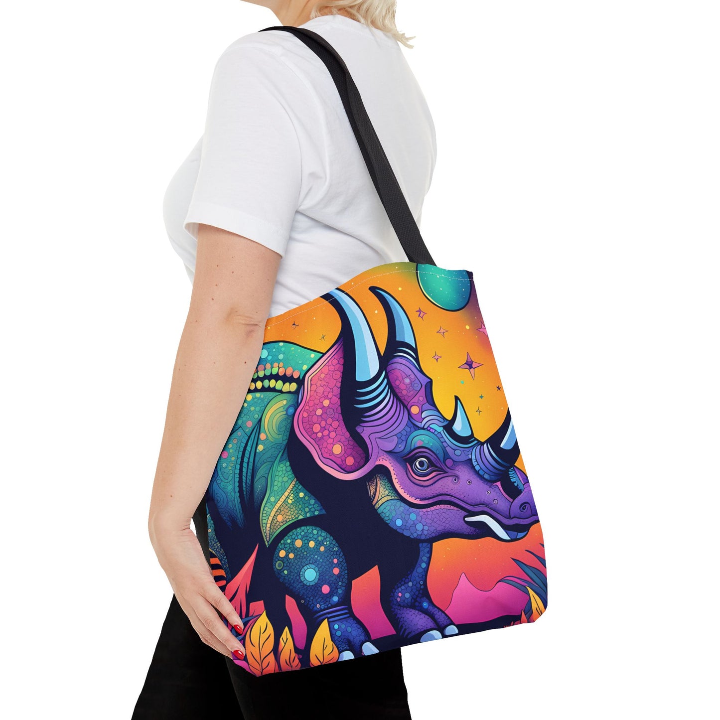 Cosmic Triceratops Tote Bag