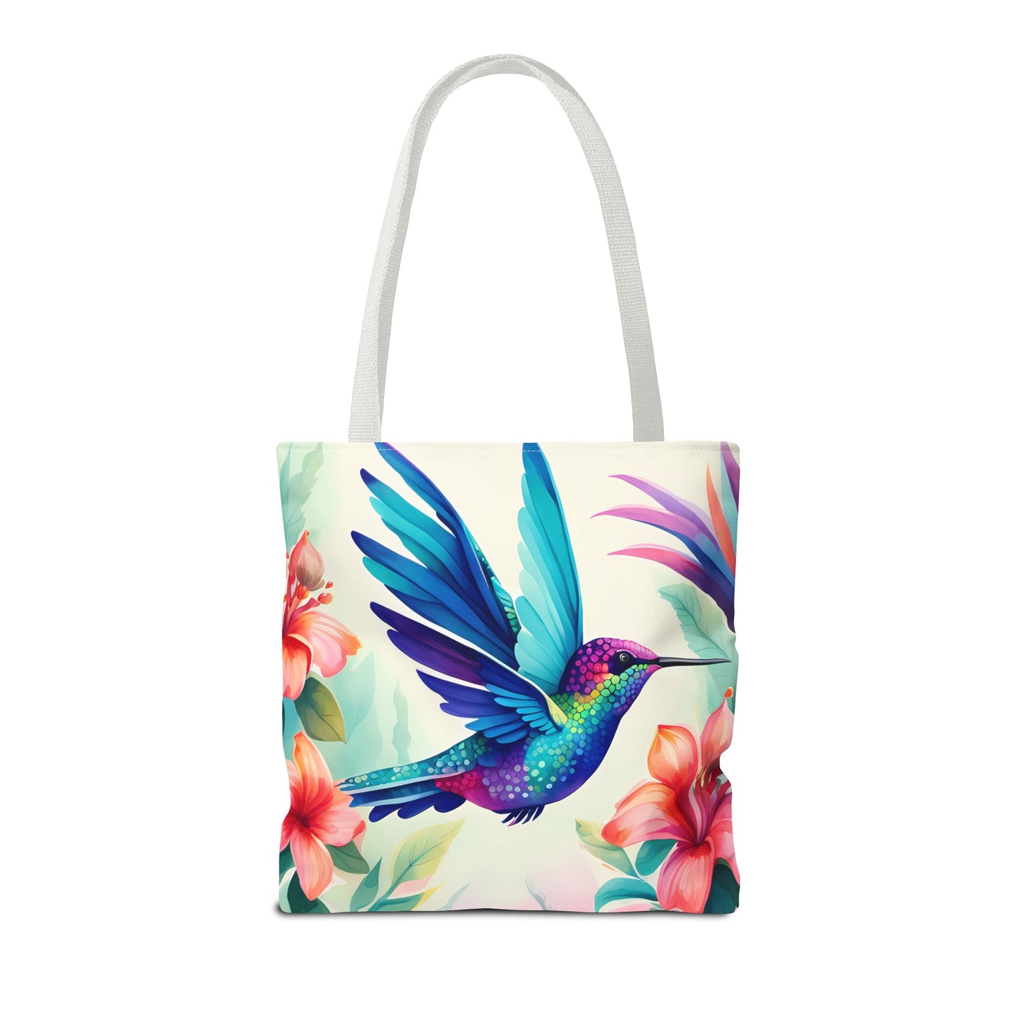 Floral Hummingbird Tote Bag