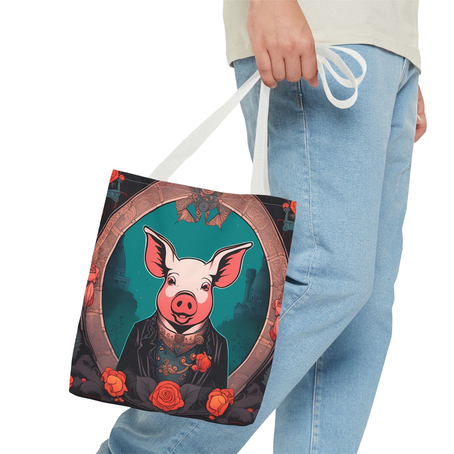 Charming Victorian Pig Tote Bag