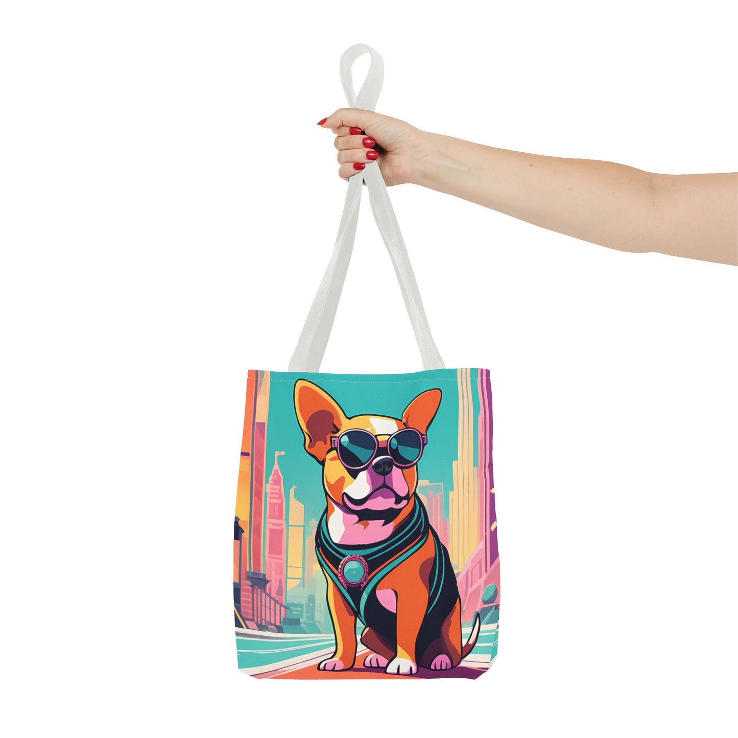Cool Dog Cityscape Tote Bag