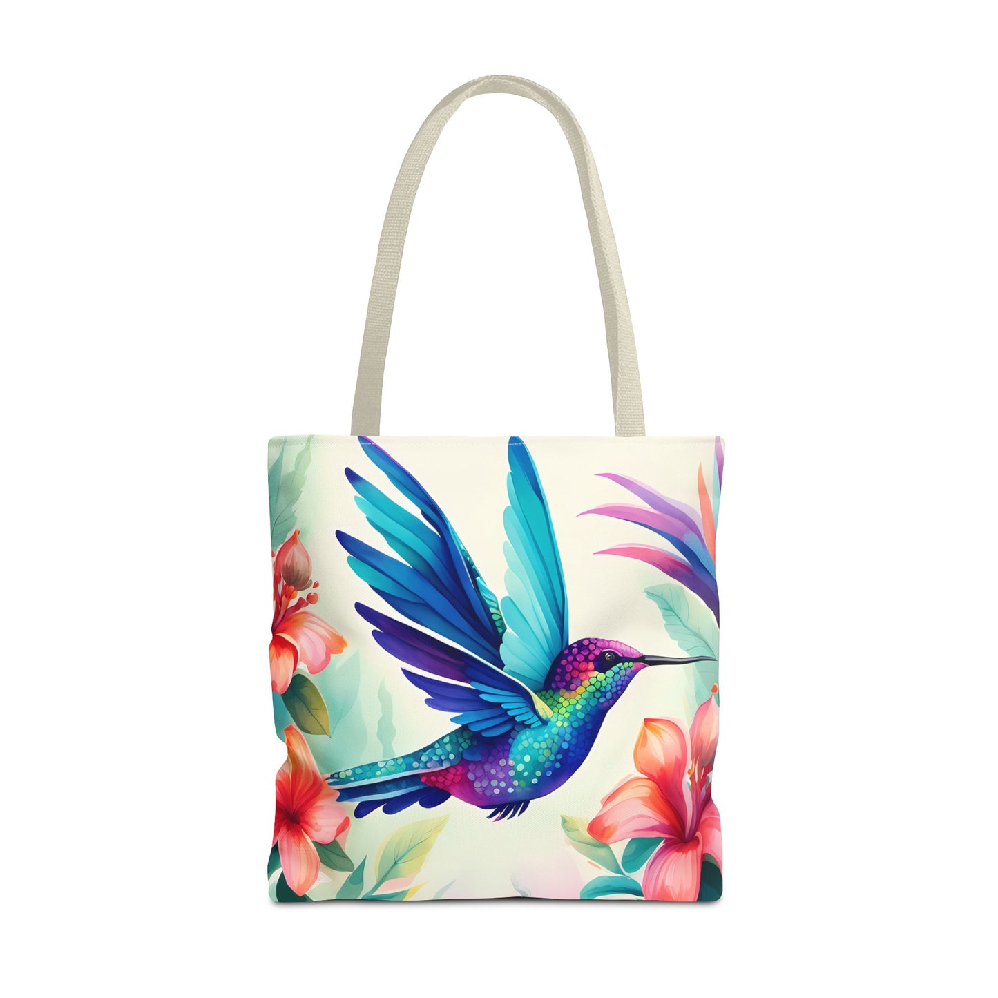 Floral Hummingbird Tote Bag