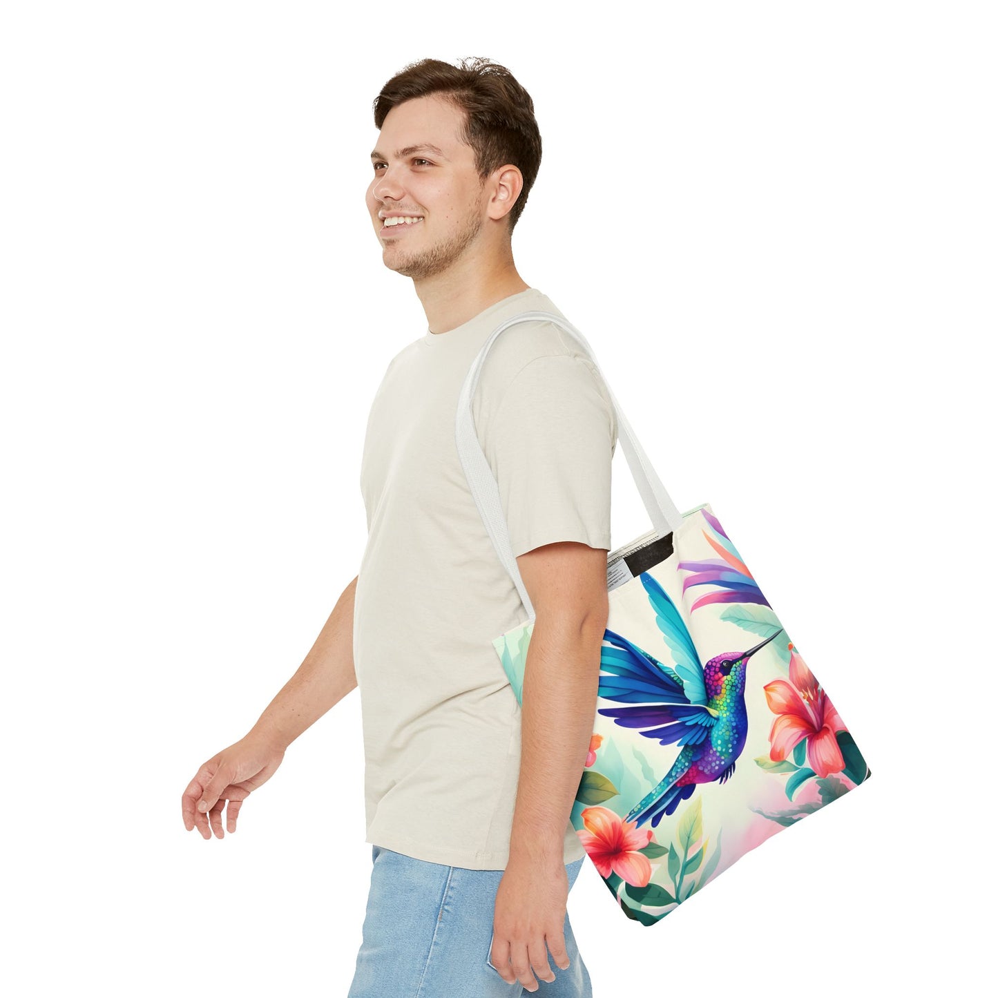 Floral Hummingbird Tote Bag