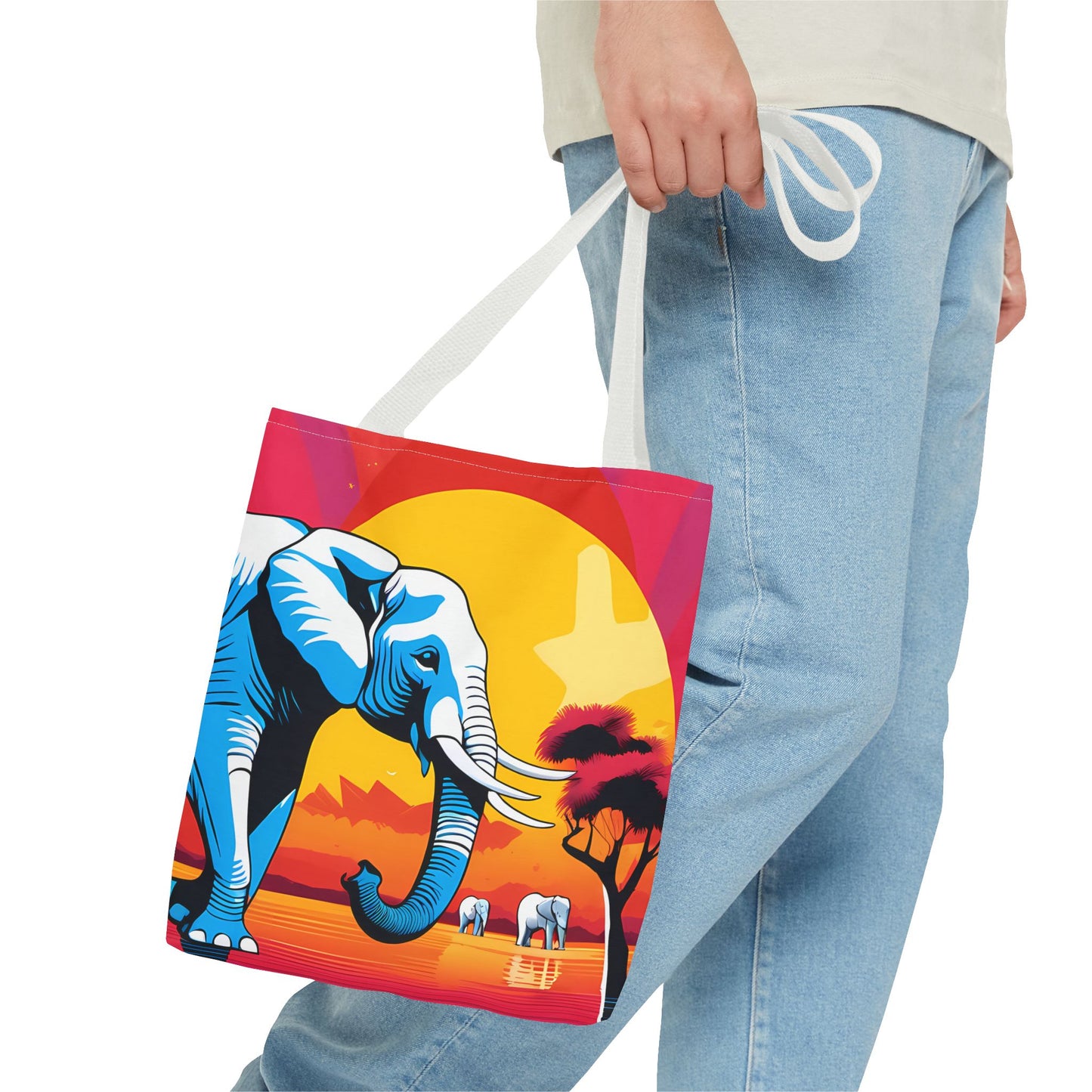 Safari Sunset Elephant Tote Bag