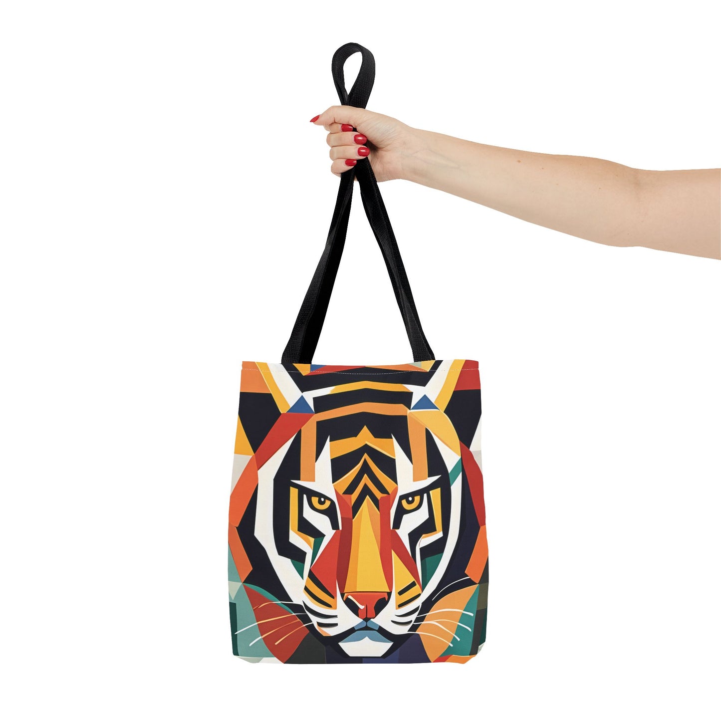 Geometric Tiger Face Tote Bag