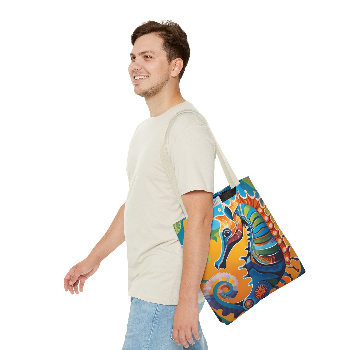 Psychedelic Seahorse Tote Bag