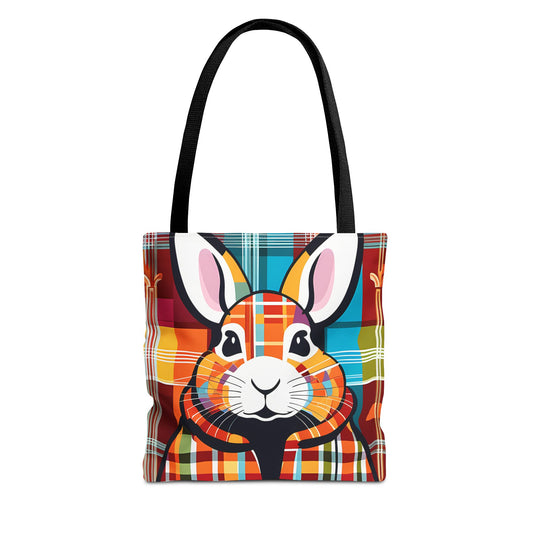 Plaid Bunny Tote Bag
