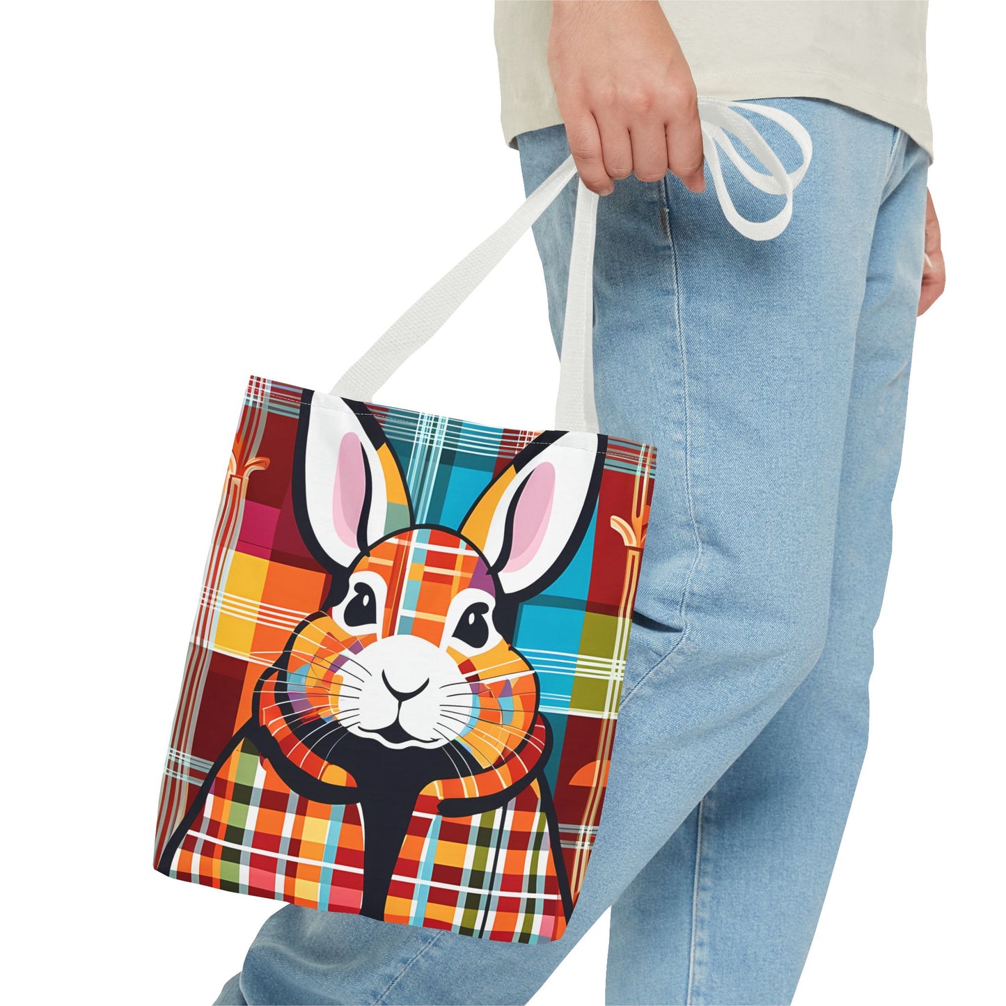 Plaid Bunny Tote Bag