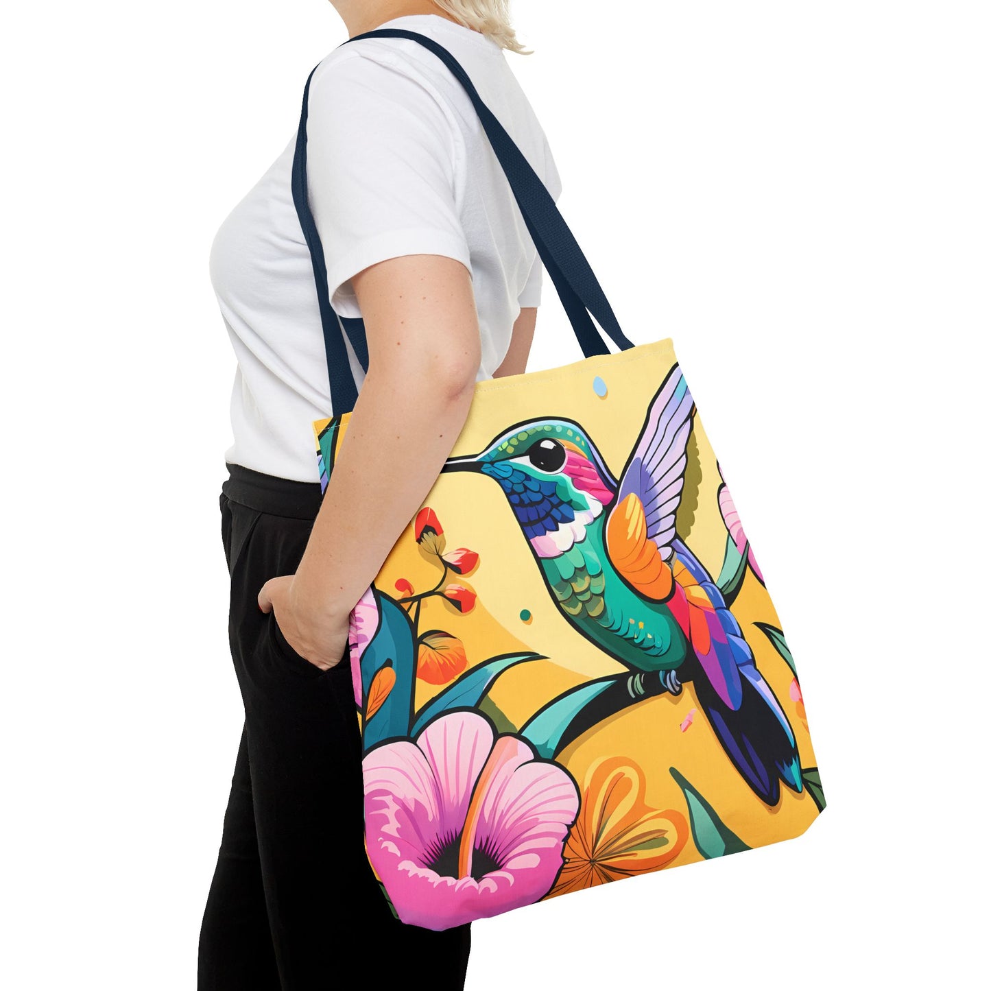 Floral Hummingbird Tote Bag