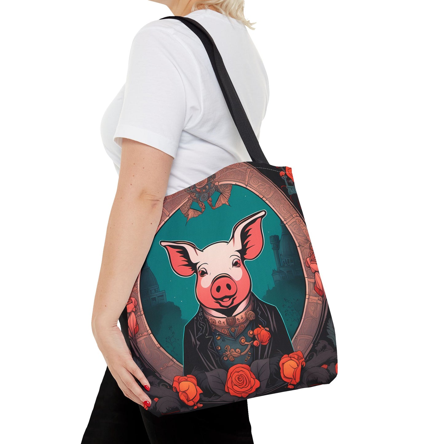 Charming Victorian Pig Tote Bag