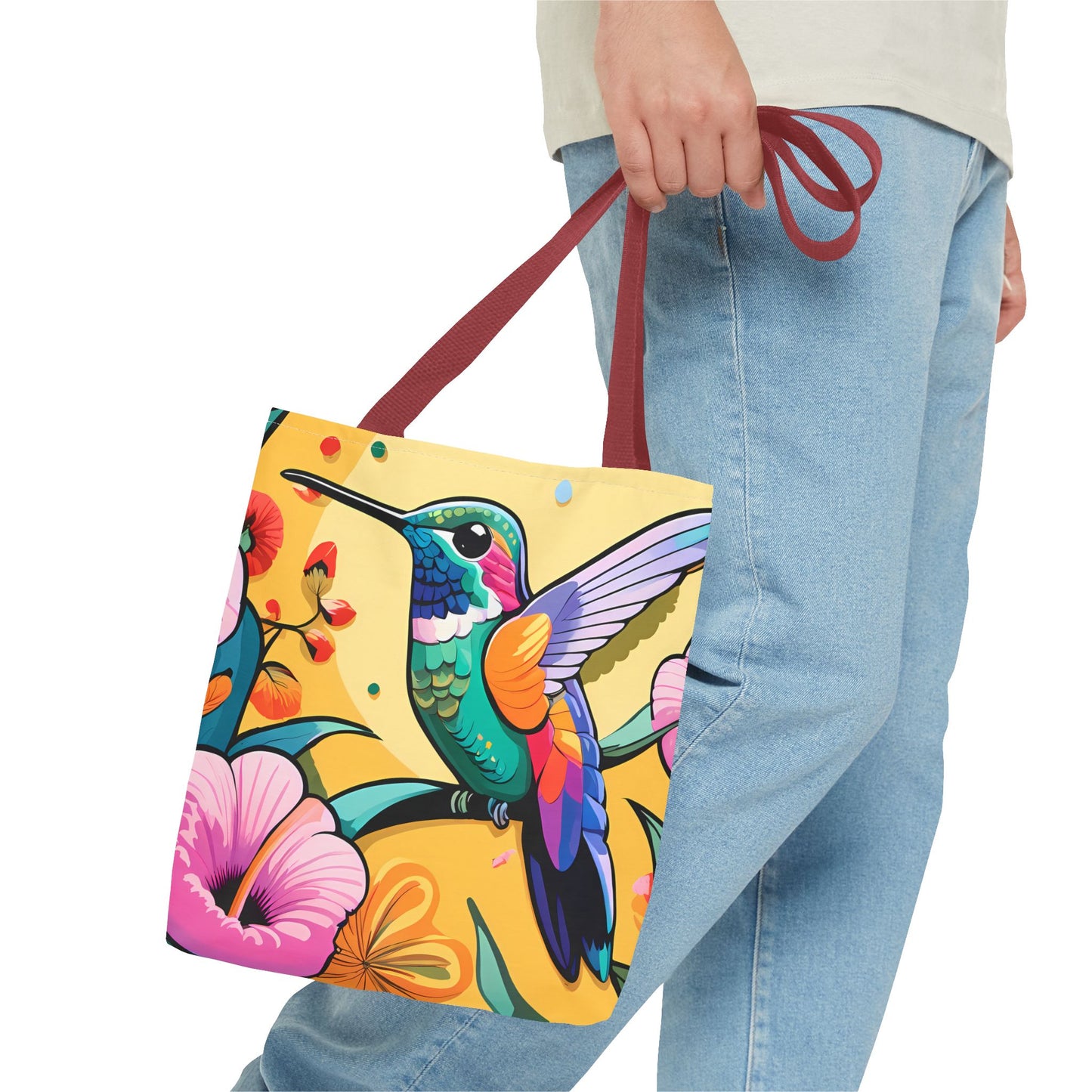 Floral Hummingbird Tote Bag