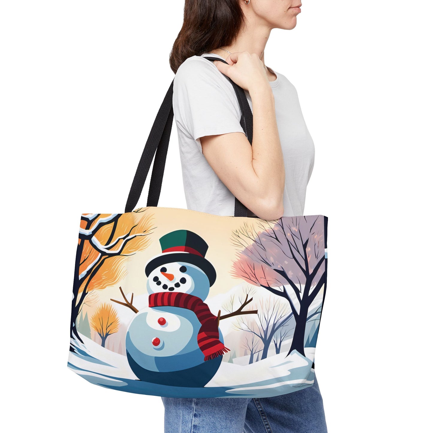 Cheerful Snowman Tote Bag