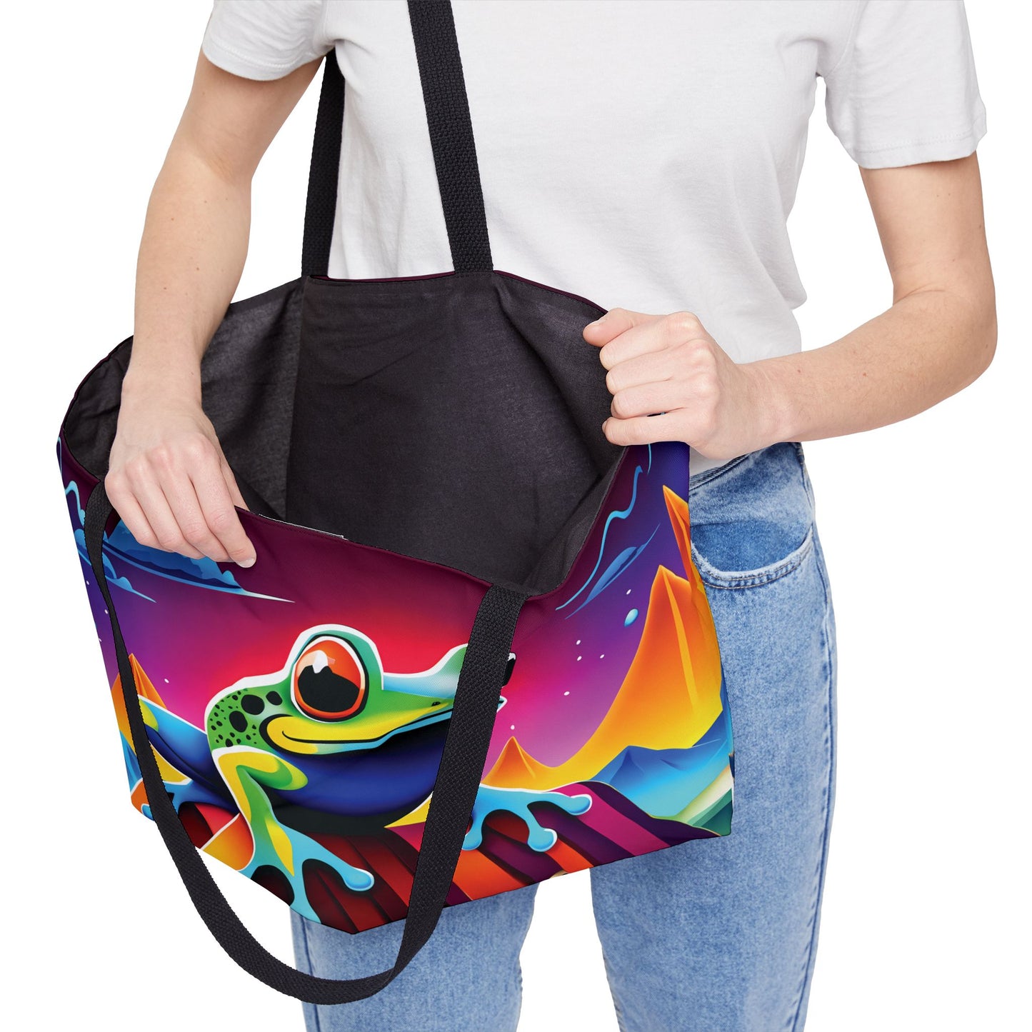 Psychedelic Space Frog Tote Bag