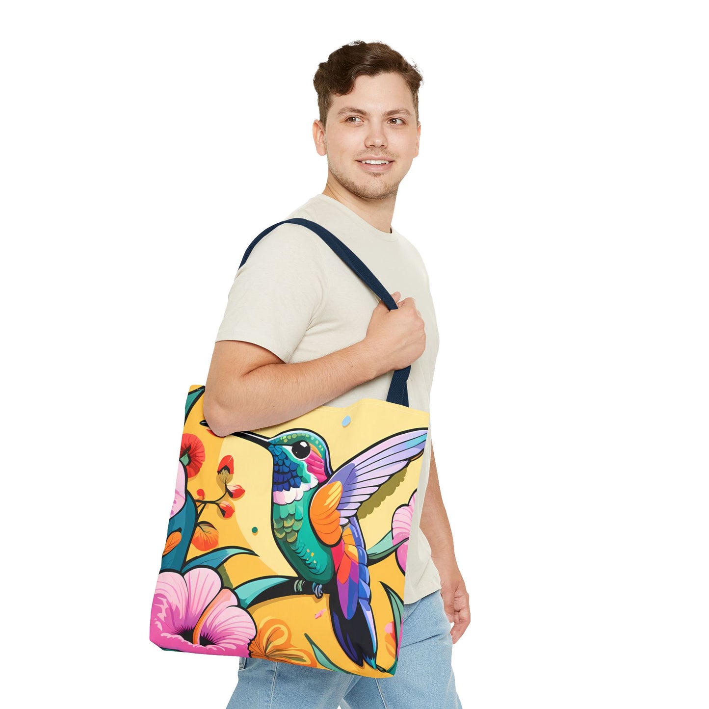 Floral Hummingbird Tote Bag