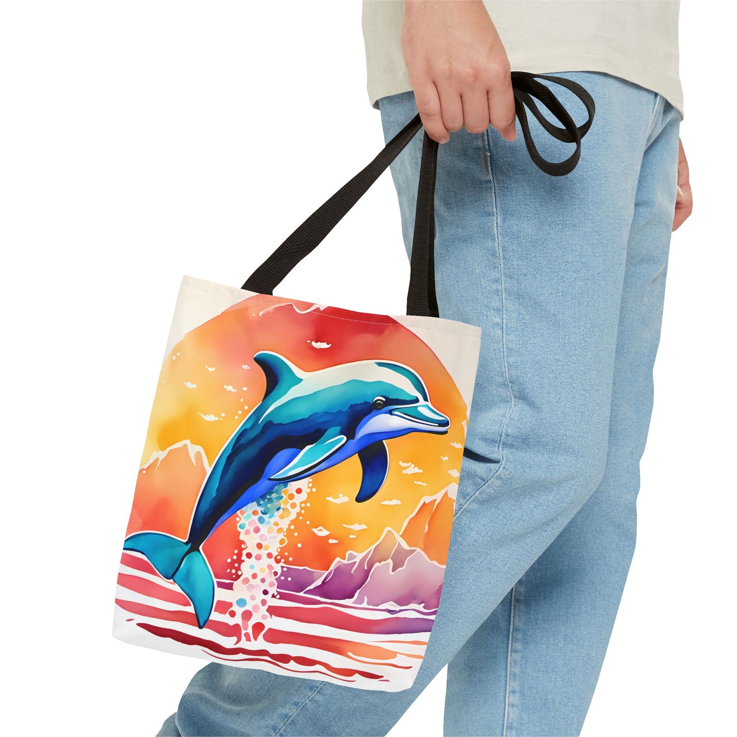 Sunset Dolphin Tote Bag
