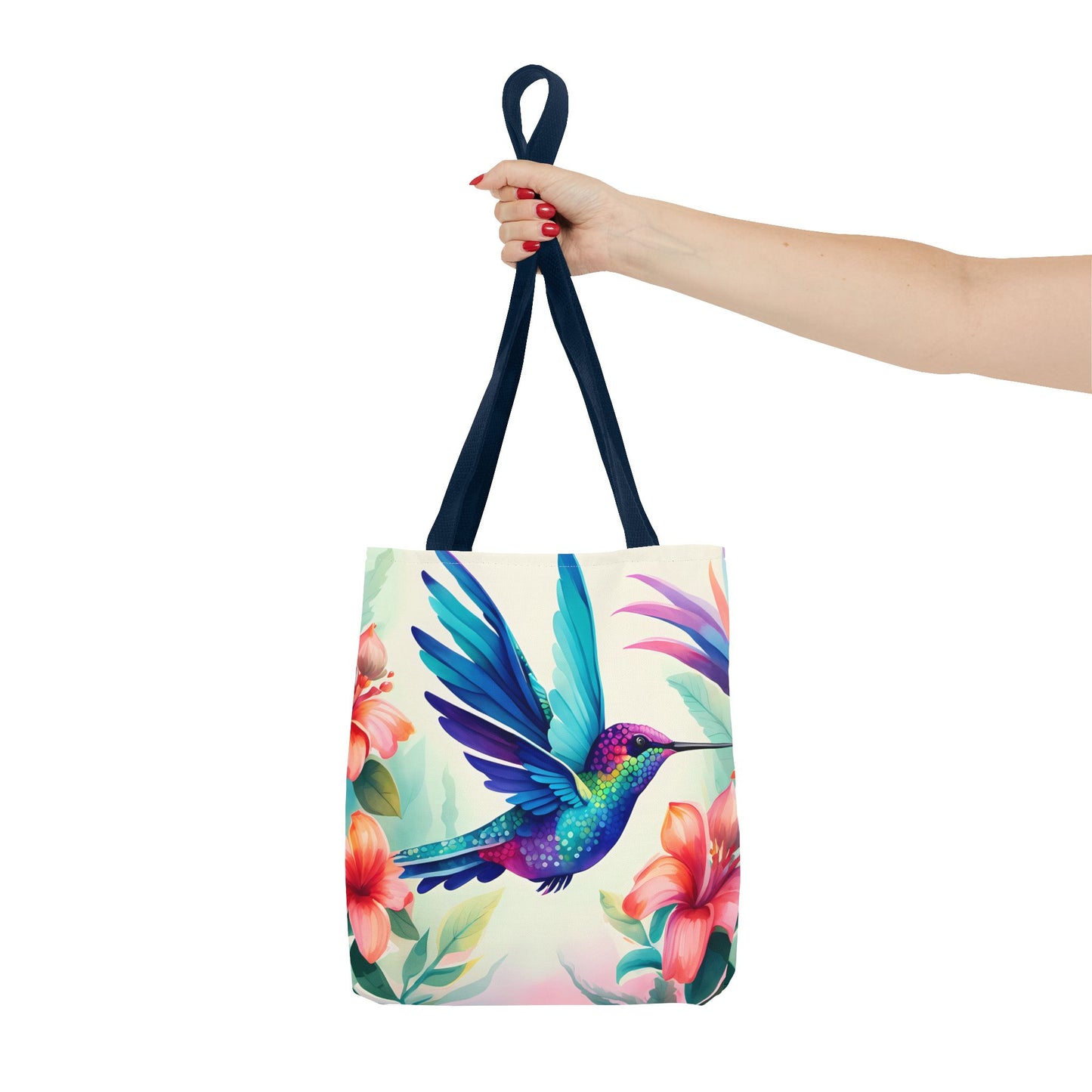 Floral Hummingbird Tote Bag