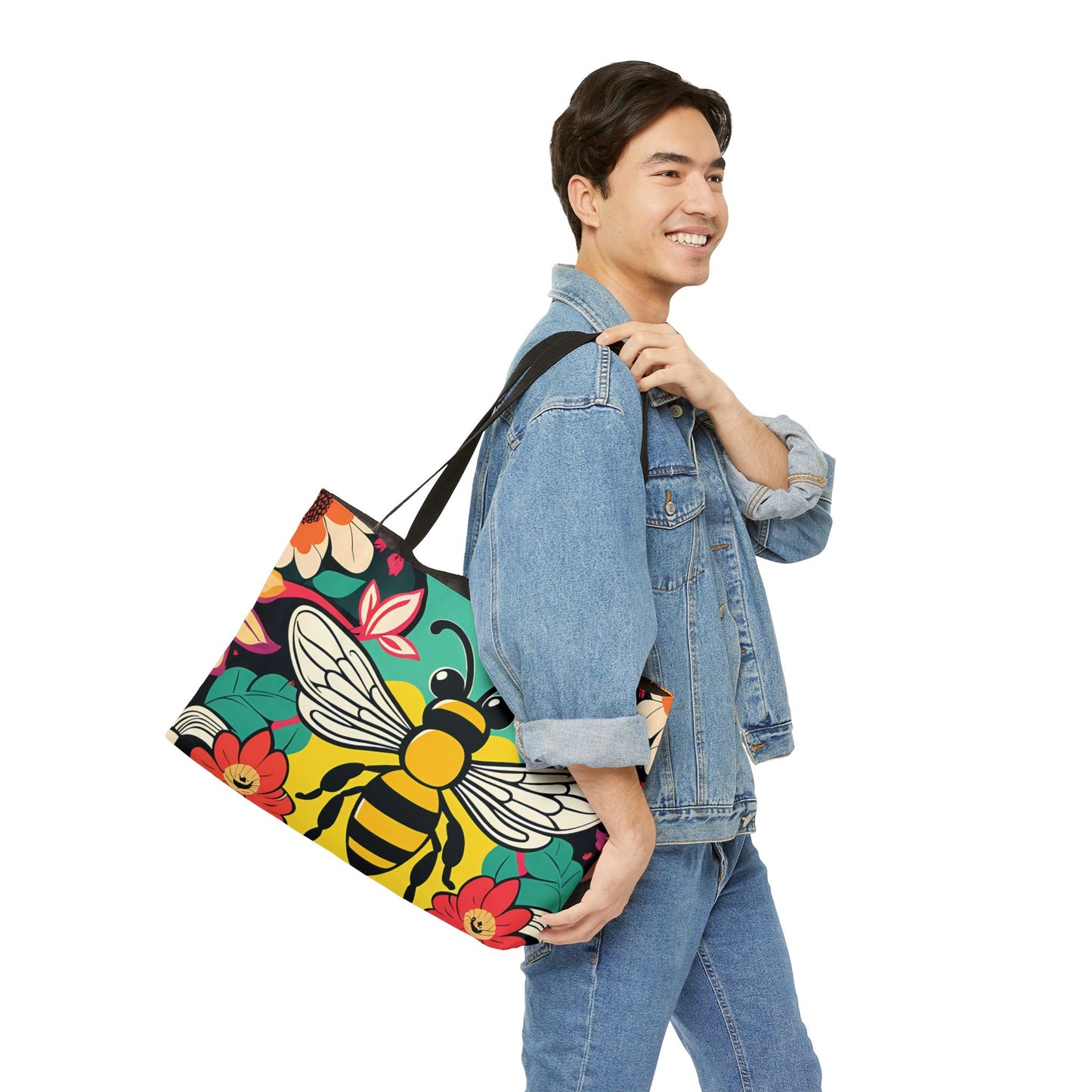 Floral Garden Bee Tote Bag