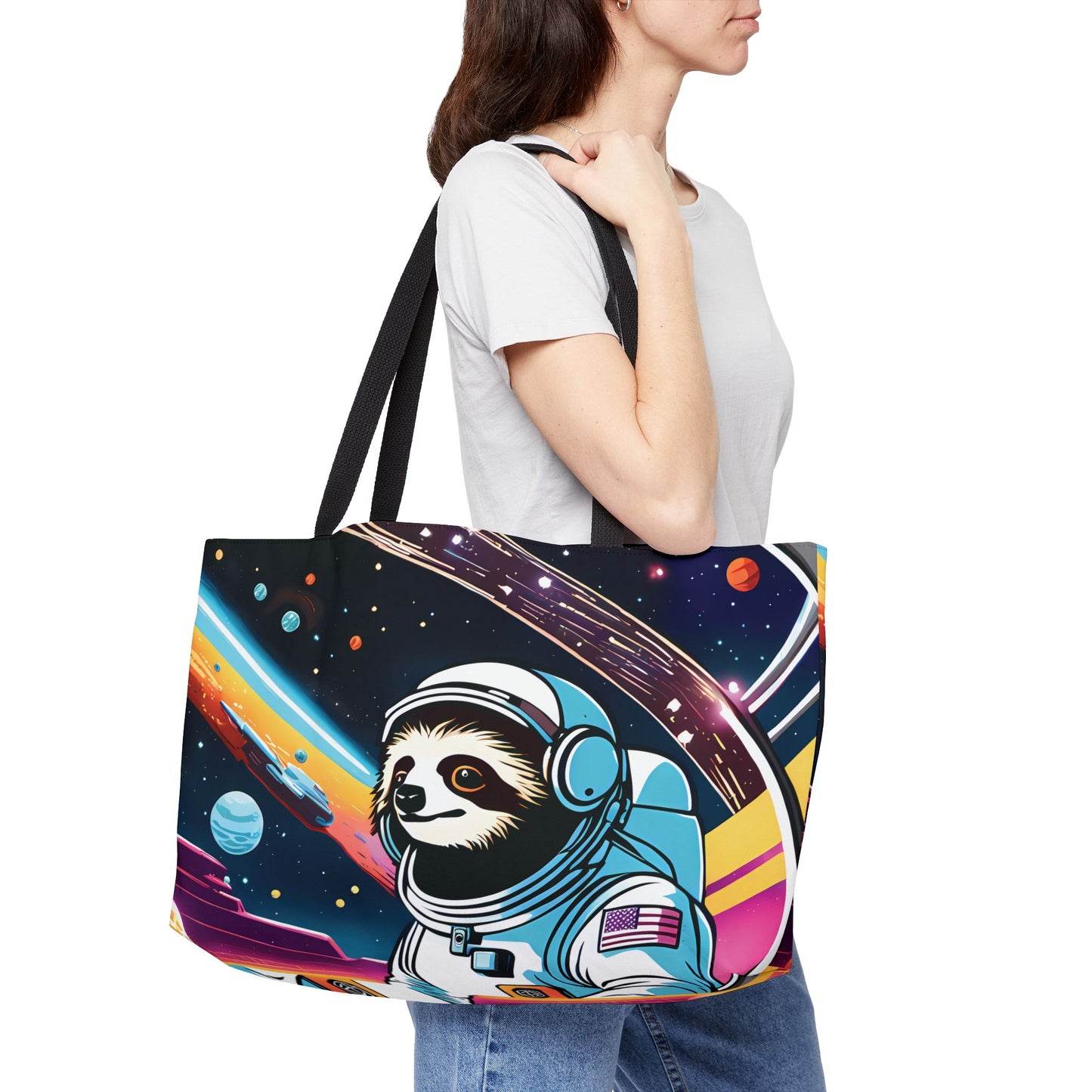 Cosmic Sloth Astronaut Tote Bag