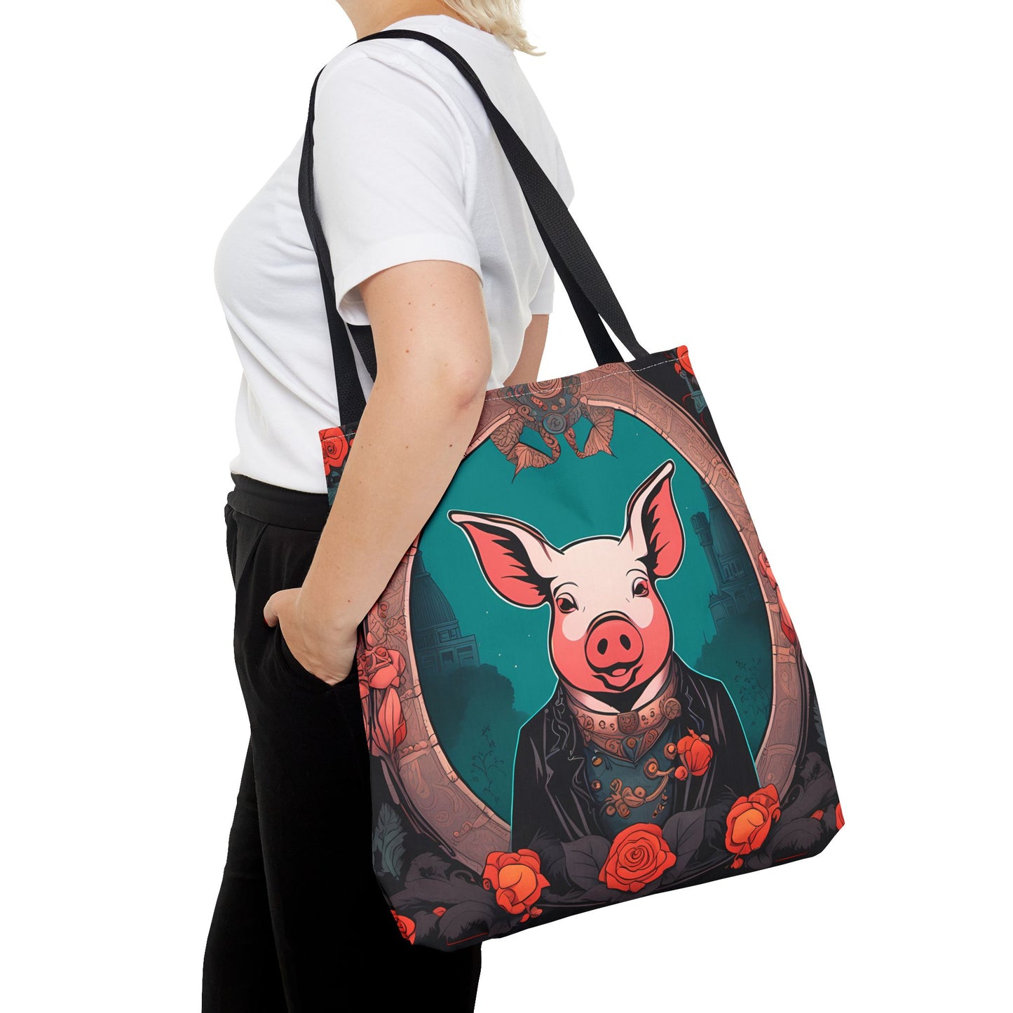 Charming Victorian Pig Tote Bag